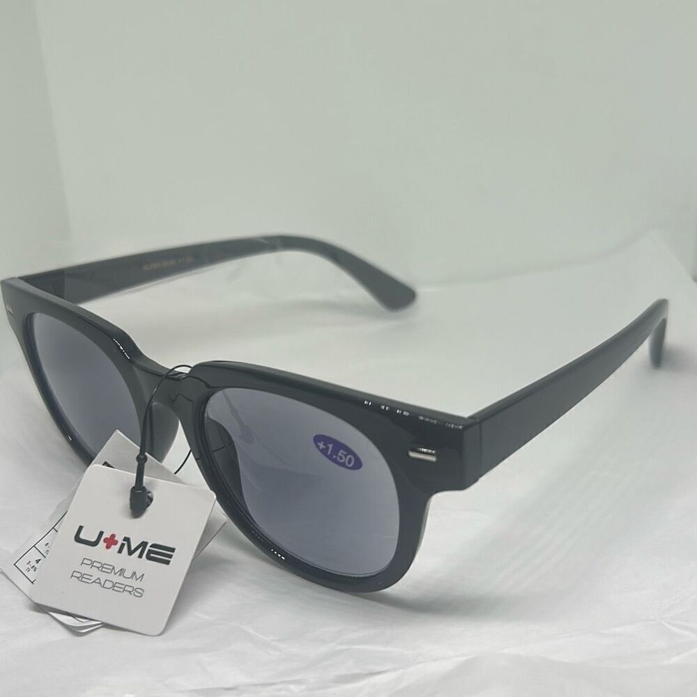 U-ME Women’s Cat Eye Reading Sunglasses +1.50  with UV Protection – Pearl Accent